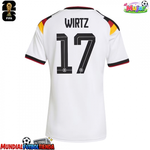 Camiseta Alemania Florian Wirtz #17 Primera Equipación Replica Mundial 2026 para mujer mangas cortas